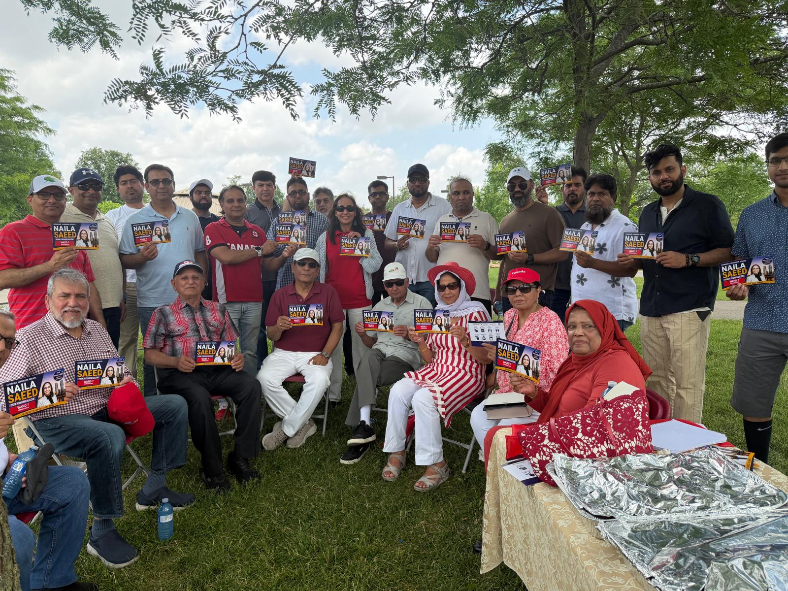 Residents gathered with Naila for Canada Day celebrations