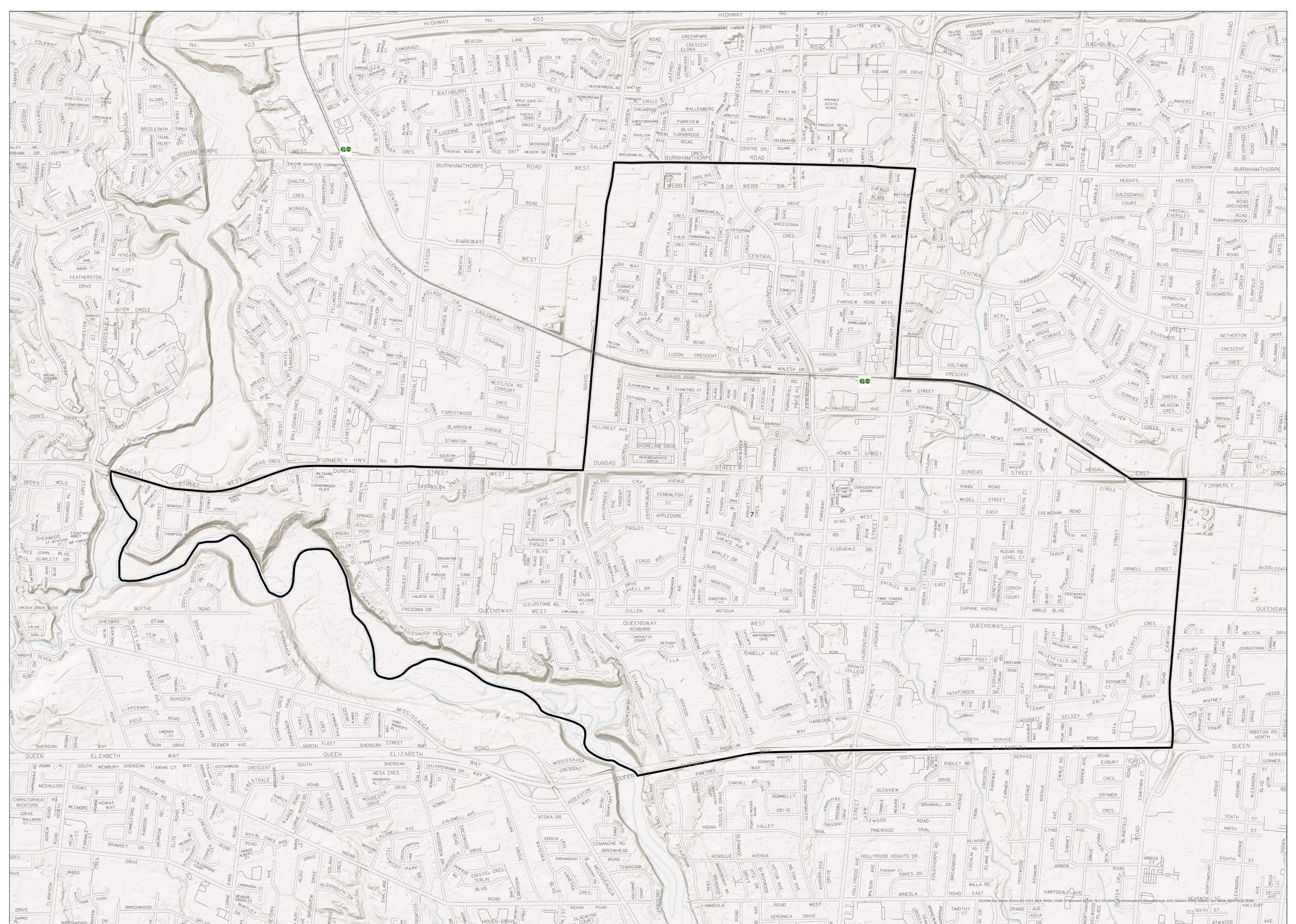 Official City of Mississauga Ward 7 map, detailed zoomable view